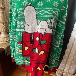 Snoopy Christmas Lights Ugly Sweater-Xl